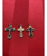 3 Crosses Pendants (Christian Cross Necklace) No Chain  - $14.85