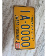 West Virginia 1974 &quot;Mountain State&quot; SAMPLE License Plate, 1A-0000, Excel... - €42,79 EUR