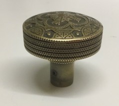 Antique Bronze Brass Door Knob w. Cross in Relief 2 1/8&quot; - £26.33 GBP