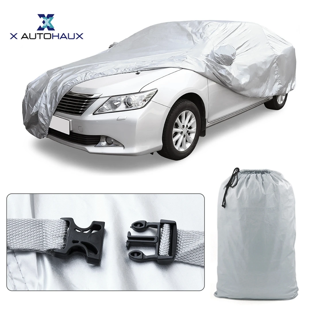 X Autohaux Universal Car Full Covers Waterproof Dust Rain Snow Heat Resistant - £14.63 GBP+