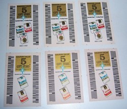 Old Gold 5 Gift Stars Coupons Trading Stamps 1970&#39;S- 6 Coupons (Asst&#39;d )Rare Vtg - £18.54 GBP