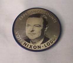 Nixon-Lodge 1960 Picture Flasher Experience Counts Vote Nixon-Lodge Pinback - £3.88 GBP