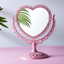 Receesoon Pink Heart Mirror Double Sides, 1X / 3X Magnifying Desk Mirror, Pink - £31.92 GBP