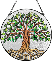 Tree of Life Decor Stained Glass Suncatcher for Window Wall Hanging - £25.64 GBP
