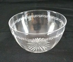 Glass Bowls Etched   4 1/4&quot; Vintage Mid Century Modern - £7.49 GBP