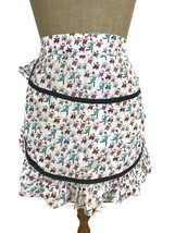 Vintage Mid Century Modern Women&#39;s Half Apron Funky Print Men Boys Cotto... - £16.22 GBP