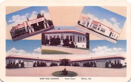 Elkton Maryland West End Giardini ~ Hotel Cromata ~ Esso Servicenter Postcard - £6.77 GBP