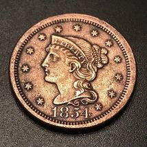 1854 Large Cent. Full LIBERTY, and full hair details.   20230088 - £46.25 GBP