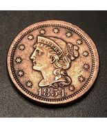 1854 Large Cent. Full LIBERTY, and full hair details.   20230088 - £47.00 GBP