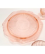 LOT of (5) Floral Filigree Pink Depression Cake Plate Bowl Ice Cream Glass - £35.74 GBP