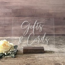 Gifts And Cards Acrylic 8X10 Sign With Stand | Wedding Table Décor For M... - £27.13 GBP