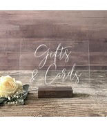 Gifts And Cards Acrylic 8X10 Sign With Stand | Wedding Table Décor For M... - £26.63 GBP