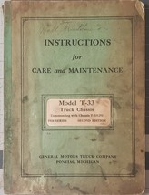 1934 Model T 33 General Motors Truck Chassis Manual - £31.26 GBP