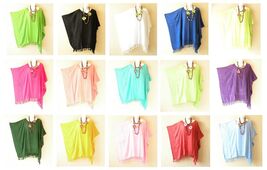 KG91 Plain Solid Batwing Plus Kaftan Poncho Hippy Women Blouse Top - Up ... - $24.90