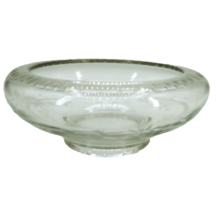 Vintage 7&quot; Floral etched Glass Serving Bowl candy Dish - £19.28 GBP