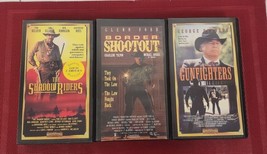 LOT OF 3 WESTERNS on VHS Gunfighters Border Shootout Shadow Riders - £7.46 GBP