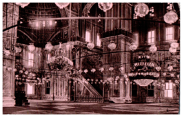 Interior of Mohamed Aly Mosque Cairo Egypt Postcard Posted 1953 - £5.49 GBP