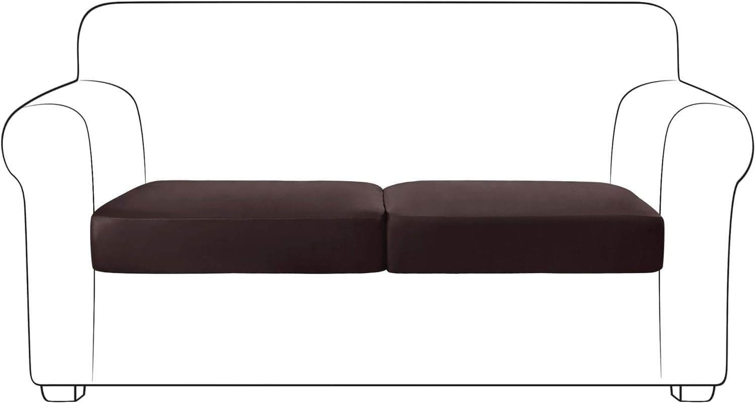 Yates Home 2-Piece Large Sofa Cushion Covers In Chocolate. Water-Proof E... - $41.98