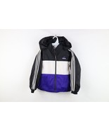 Vtg 90s Adidas Boys Small Spell Out Color Block Lined Hooded Windbreaker... - $55.12 CAD