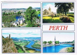 Postcard Perth Tay Valley St Leonard&#39;s Church River Tay Scotland - £2.32 GBP