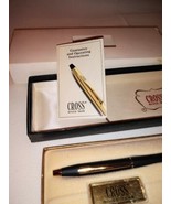 Vintage Cross Ballpoint Pen Black Gold Original Box Guarantee Card No Re... - £19.34 GBP