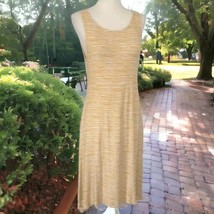Old Navy Maternity Dress S Jersey Knit Midi Sleeveless Mustard Stripe Asymmetric - £15.79 GBP