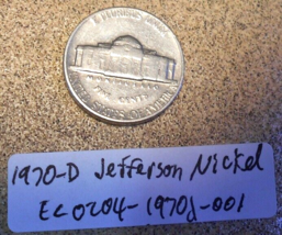 1970 D Jefferson Nickel Rim Crack, Cuds Error (rev.); Vintage Old Coin Money - £3.16 GBP