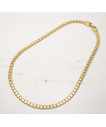 Vintage 1980s Signed NAPIER Gold Flat Link Chain NECKLACE Collar Jewellery - £19.41 GBP