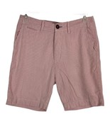 American Eagle Men Shorts Size 31 Pink White Striped Classic Pockets 10&quot;... - £13.83 GBP