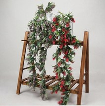 Artificial wall hangings plant Pine cones Faux leaves red pine cones Gar... - $298.05 MXN