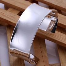 New beautiful Fashion noble 925 silver Women big Men women cuff bangle Bracelet - £7.57 GBP