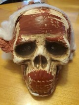 Vintage SKULL hard foam Head Halloween prop Decoration Scary  red corpse web - £7.89 GBP