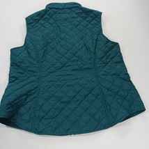 Van Heusen Vest Women’s Green Quilted Lined Full Zip Pockets Vest Size Large image 14