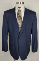 Vtg Orvis Mens Navy Cotton Blend Blazer Jacket 44R - £35.05 GBP