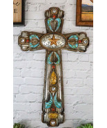 Rustic Southwestern Turquoise Ornate Patterns Western Star Concho Wall C... - $50.69 CAD