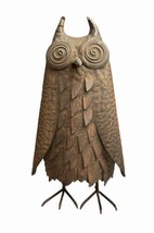 NEW Collectible Large Bronze Metal Art Hoot Owl Statue/Sculpture 18 inch tall - £39.95 GBP