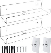 Mocoosy 2 Pack Clear Acrylic Floating Wall Shelf 10&#39;&#39;, Invisible Wall Mo... - $595.36 MXN