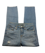 Universal Thread High Rise Straight Crop Jeans 00/24 Medium Wash Raw Hem... - $36.91 CAD