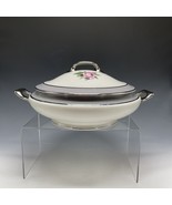 Royal Jackson Casserole Covered Dish Bowl Vogue Ceramic Rose Silver - $70.75