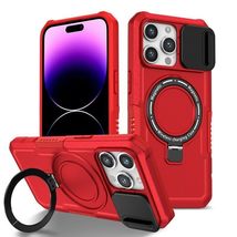 for iPhone 15 (Color: RED) Ring Holder Hard Back Hard Silicon Cover Stan... - $834.34 MXN