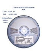 CGA5L4C0G2J332J TDK Ceramic Capacitor SMD 3.3nF 630V C0G 3216 1206 5% Au... - £5.87 GBP+