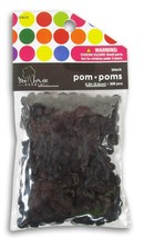 Colorful Craft Pom Poms Art Supply 0.2 Inch Black 300 - £17.74 GBP