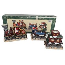 North Pole Expressway Train Set Bear The Official Rail Line of Christmas Vintage - £24.05 GBP