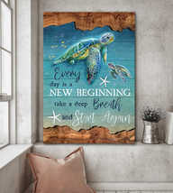 Turtle painting Under the ocean Everyday is a new beginning Jesus Canvas - £18.35 GBP+