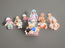 Vintage Enesco Cherished Teddies Figurines Lot Of 11 Knickknacks Collection - £22.71 GBP