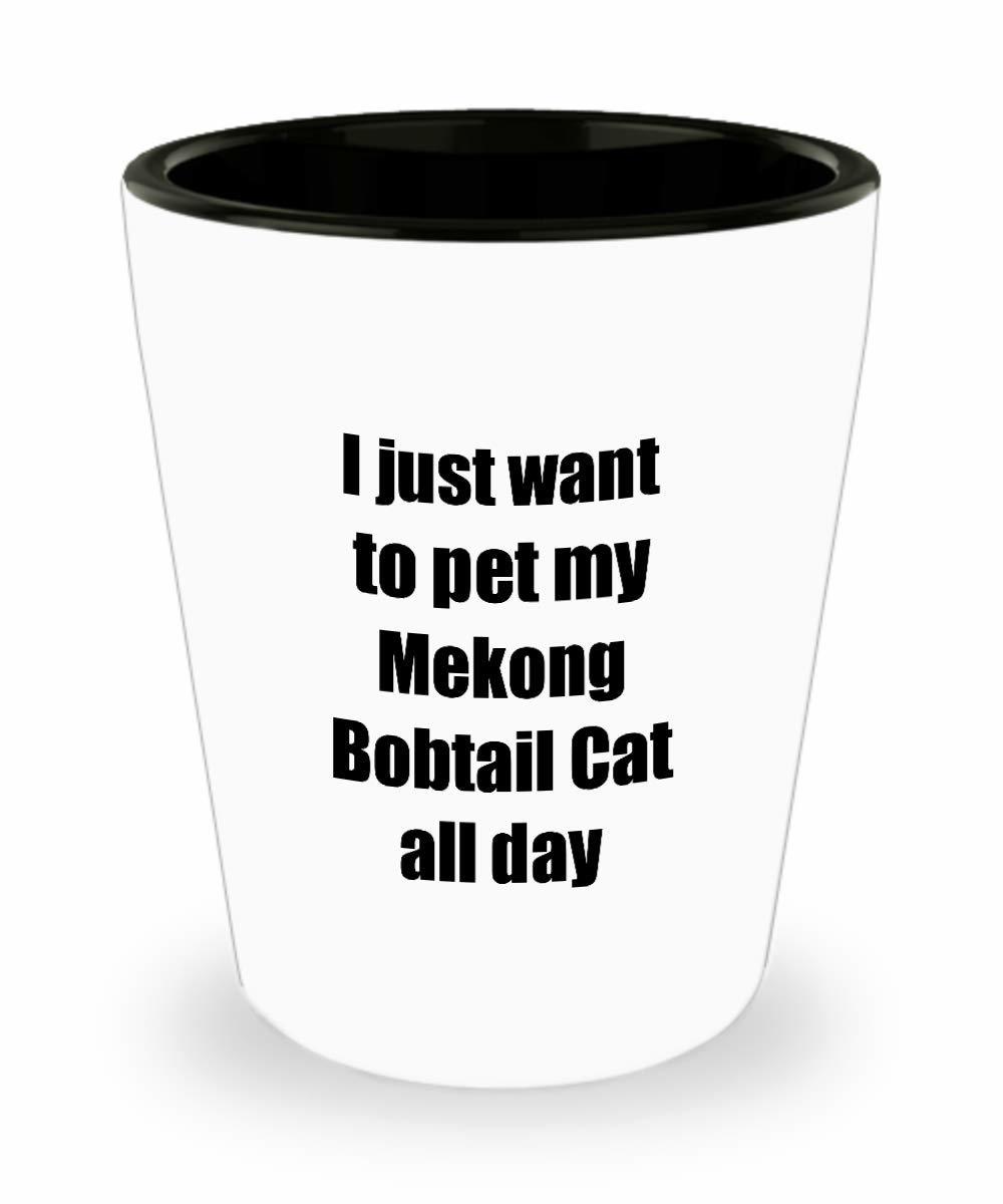 Mekong Bobtail Cat Shot Glass Lover Mom Dad Funny Gift Idea For Liquor L... - $12.84