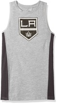 NWT NHL Los Angeles Kings Boys Medium (10-12) Heather Grey Tank Top Tee Shirt - £12.46 GBP