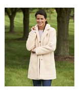 Women&#39;s Longline Plush Sherpa Jacket Medium Natural Size M Chest 40&quot; - $812.35 MXN