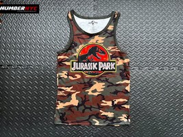 Jurassic Park Tank Top Mens Small Woodland Army Camo Sleeveless Universal Studio - £19.77 GBP
