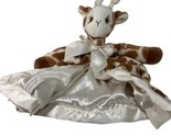 Bearingon Baby Brown and White Giraffe Lovey Satin Lined Security Blanki... - $19.65